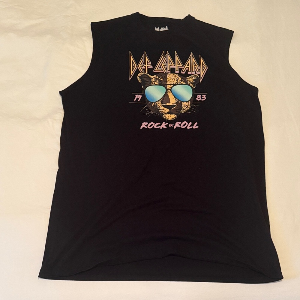 Def Leppard Black Sleeveless Rock T-Shirt